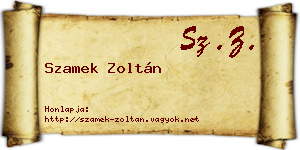 Szamek Zoltán névjegykártya